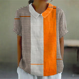 Lena - Camisa Listrada em Cores Sólidas