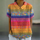 Marta - Floral Striped Shirt
