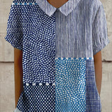 Alina - Camisa Estampada em Patchwork