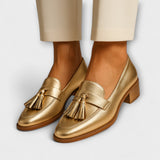 Celeste | Mocasins dourados