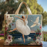 Elegância do Ballet do Cisne - Saco Acolchoado Feito à Mão