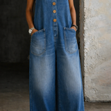 Saylor | Salopete de Algodão Denim Vintage Lavado