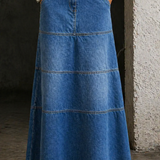 Mary | Saia de Denim de Comprimento Médio