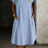 Karen | Vestido Camisa de Denim Leve