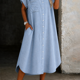 Karen | Vestido Camisa de Denim Leve
