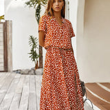 Emilia | Vestido Vintage com Padrão Floral e Mangas curtas