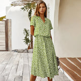 Emilia | Vestido Vintage com Padrão Floral e Mangas curtas
