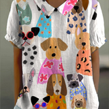 Tina - Camisa Estampada com Motivo de Cães