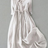 Vestido de Verão Feminino com Corda na Cintura - Conforto e Estilo Atemporal
