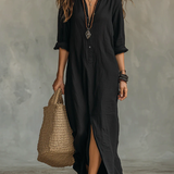 Agnes | Vestido longo com botões