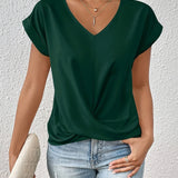 LAURA - TOP ELEGANTE COM MANGAS CURTAS