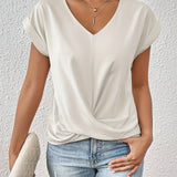 LAURA - TOP ELEGANTE COM MANGAS CURTAS