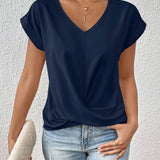 LAURA - TOP ELEGANTE COM MANGAS CURTAS