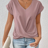 LAURA - TOP ELEGANTE COM MANGAS CURTAS