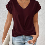 LAURA - TOP ELEGANTE COM MANGAS CURTAS