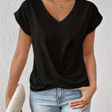 LAURA - TOP ELEGANTE COM MANGAS CURTAS