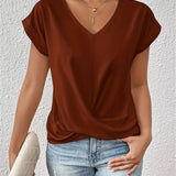 LAURA - TOP ELEGANTE COM MANGAS CURTAS