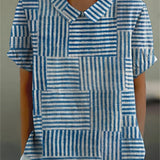 Amélia - Camisa com Estampa Listrada