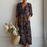 Andreia | Vestido longo de estilo étnico
