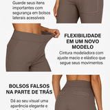 Calças Elegantes de Cintura Alta com Corte Fluido e Bolsos Laterais