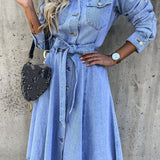 Luna | Vestido de Denim de Manga Longa