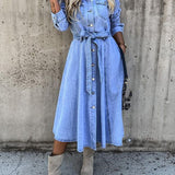 Luna | Vestido de Denim de Manga Longa