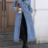 Maya | Casaco de Denim Longo e Estiloso