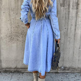 Luna | Vestido de Denim de Manga Longa